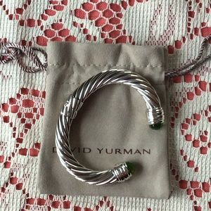 EUC David Yurman 10mm bangle Peridot and Sterling!